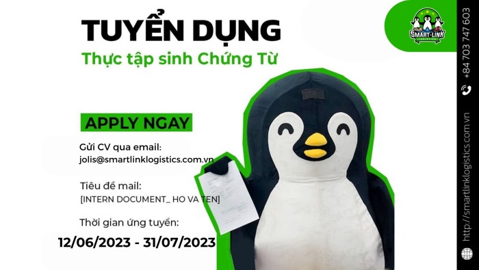 TUYỂN DỤNG VỊ TRÍ INTERN DOCUMENT (Full-time)