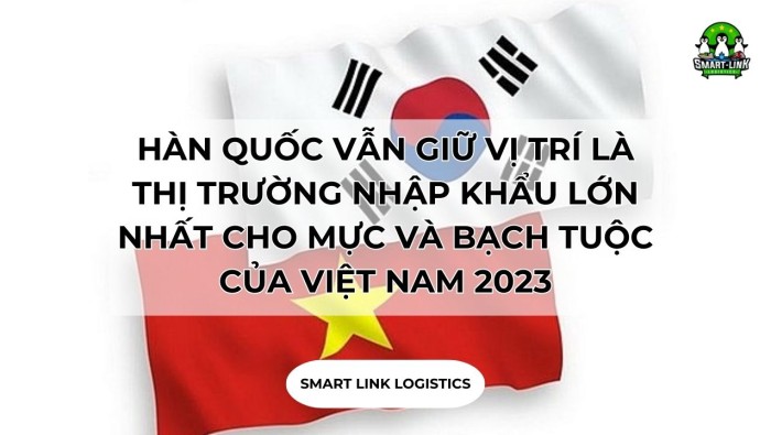 HÀN QUỐC VẪN GIỮ VỊ TRÍ LÀ THỊ TRƯỜNG NHẬP KHẨU LỚN NHẤT CHO MỰC VÀ BẠCH TUỘC CỦA VIỆT NAM 2023