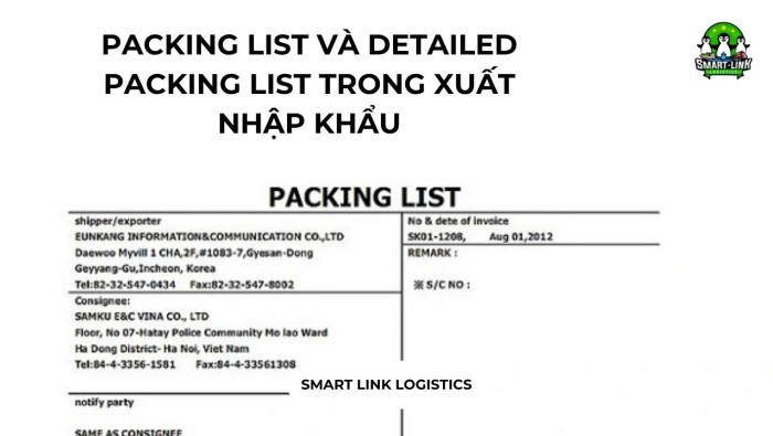 PACKING LIST VÀ DETAILED PACKING LIST TRONG XUẤT NHẬP KHẨU