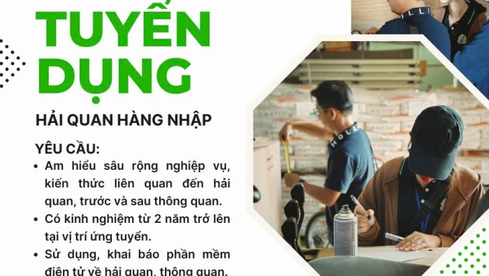 TUYỂN DỤNG VỊ TRÍ CHỨNG TỪ HẢI QUAN HÀNG NHẬP