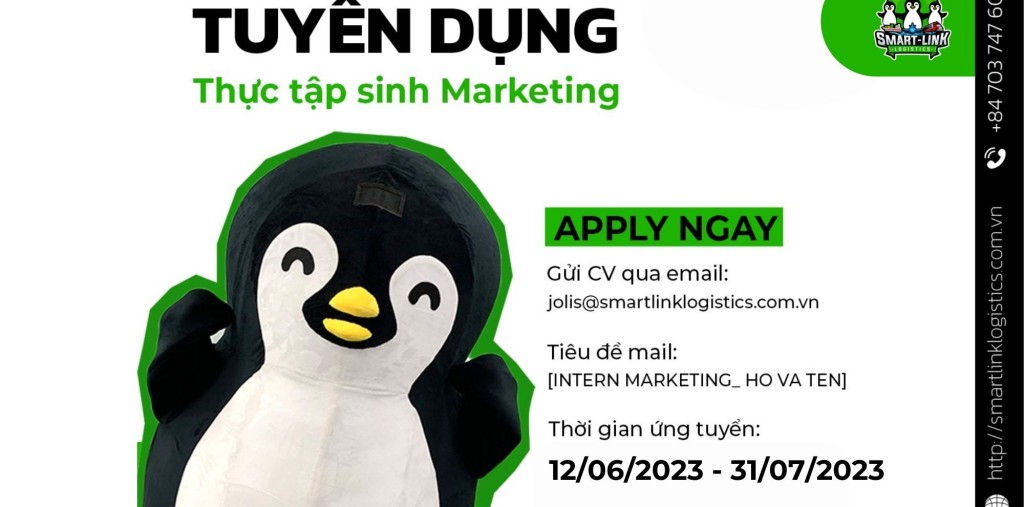 TUYỂN DỤNG VỊ TRÍ INTERN MARKETING (Part-time)