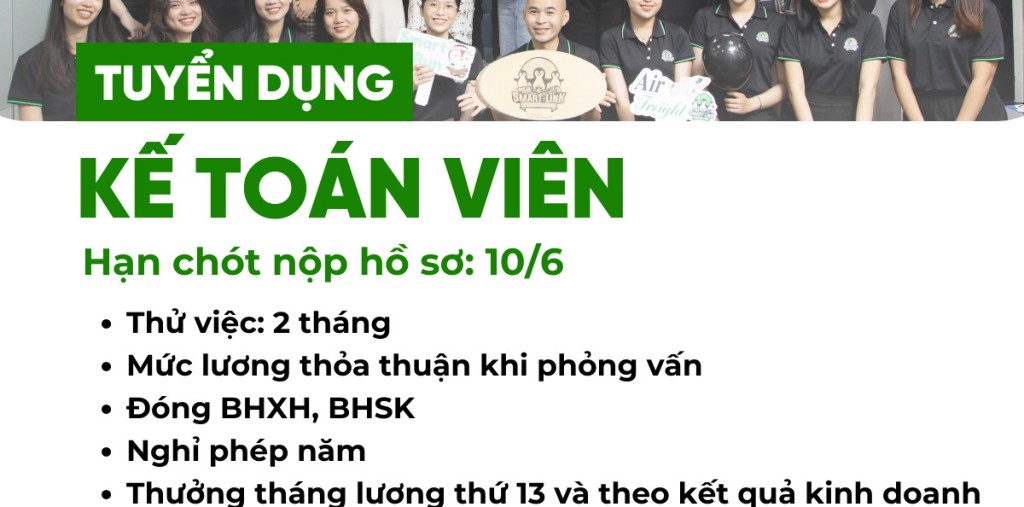TUYỂN DỤNG VỊ TRÍ KẾ TOÁN VIÊN