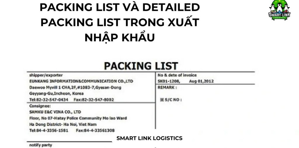 PACKING LIST VÀ DETAILED PACKING LIST TRONG XUẤT NHẬP KHẨU
