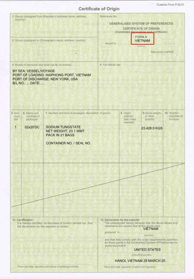 CO FORM A - NHỮNG LƯU Ý VỀ CHỨNG NHẬN XUẤT XỨ MẪU A - Smartlink