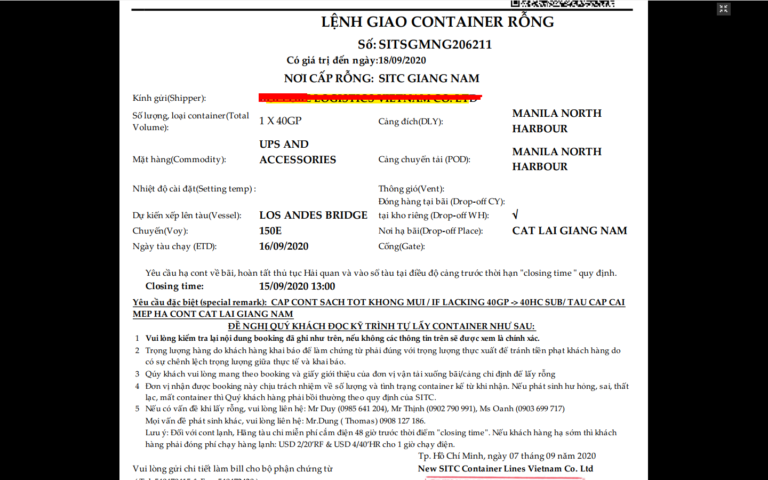 LỆNH CẤP CONTAINER RỖNG (EMPTY RELEASE ORDER) LÀ GÌ? - Smartlink